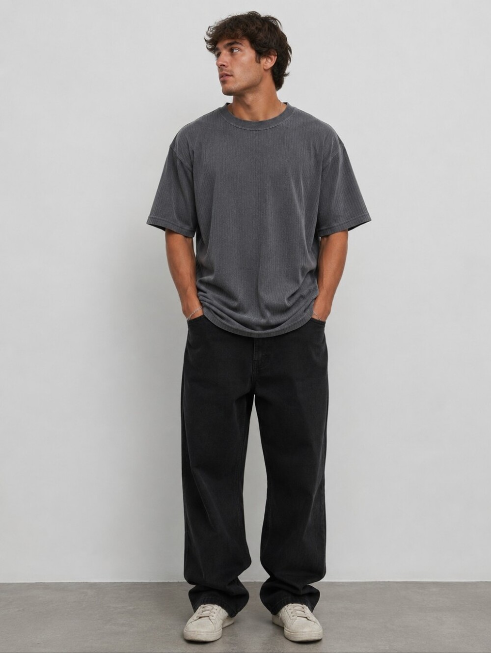Penmans Cotton Blend Ribbed Dark Gray T-Shirt